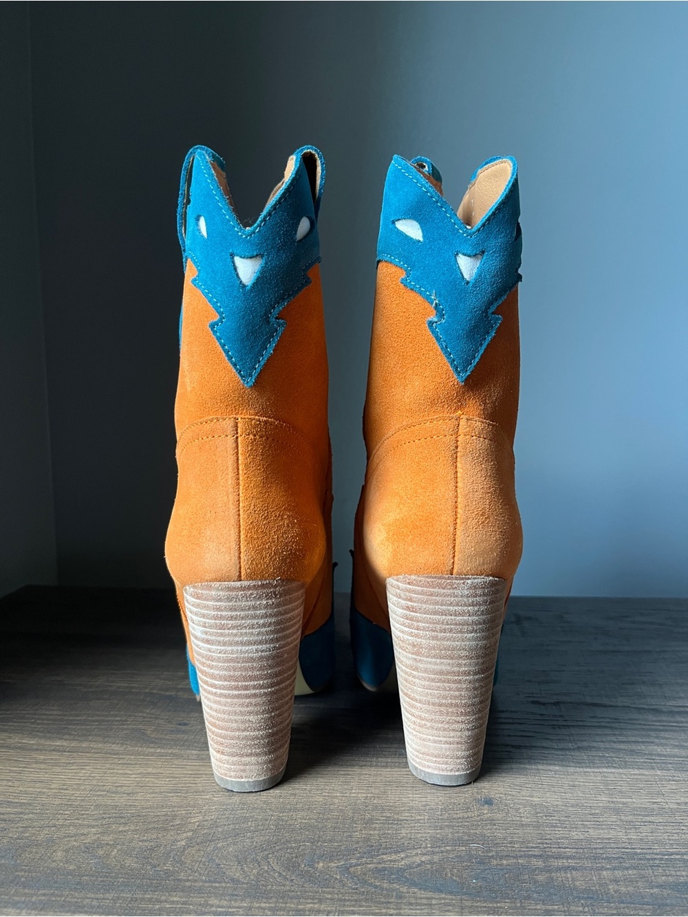 Dingo Women Spicy Underlay Suede Leather Western Booties Size 7 - Picture 3 of 8